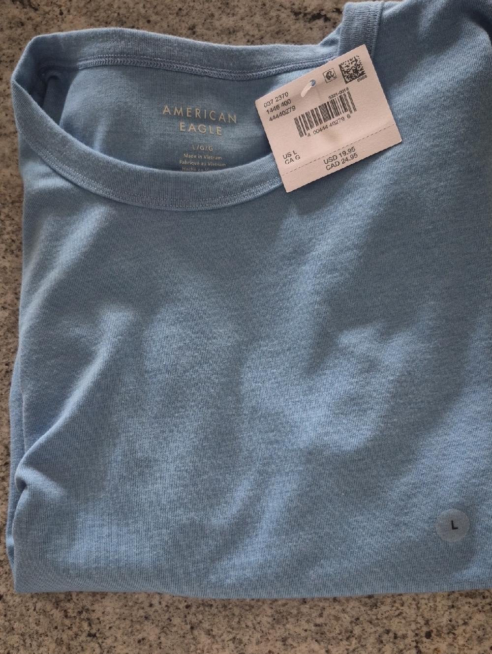 American Eagle Outfitters Women's Sky Blue Short Sleeve Crew Tee